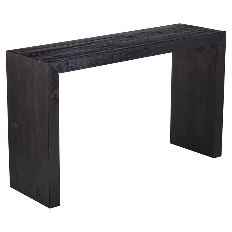 Modern Reclaimed Wood Console Table, Reclaimed Black Wood Console Table