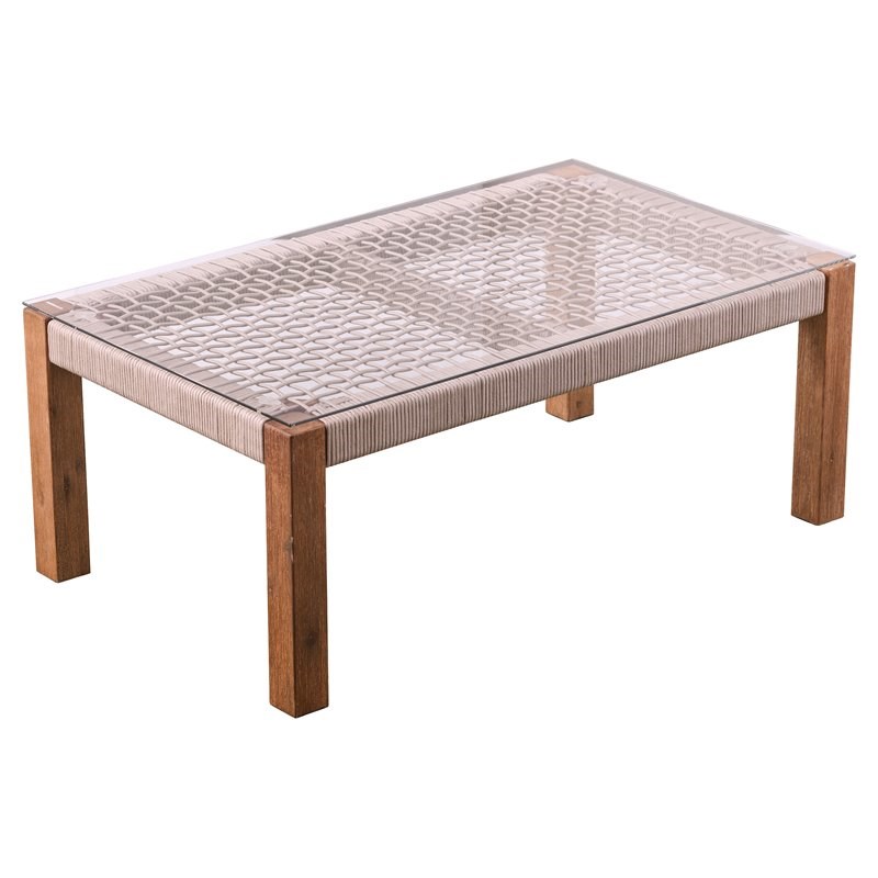 SEI Furniture Brendina Wicker Outdoor Cocktail Table in Natural