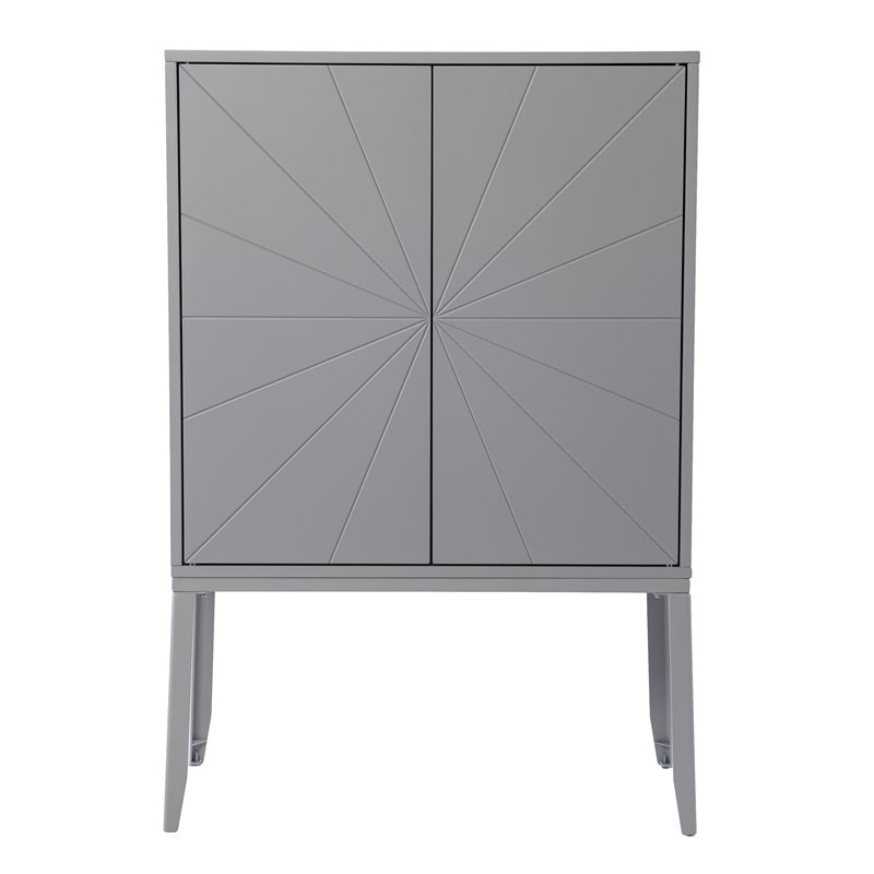 SEI Furniture Zetherdale Double-Door Wood Storage Cabinet in Gray