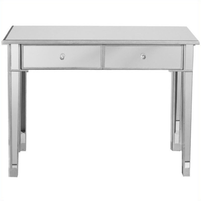 SEI Furniture Montrose 2 Drawer Console Table in Painted Silver