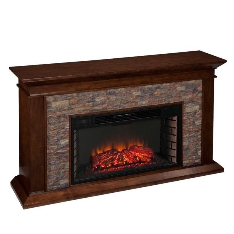 SEI Furniture Canyon Heights Electric Fireplace in Maple