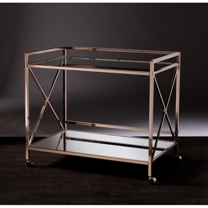 SEI Furniture Maxton Bar Cart in Metallic Gold