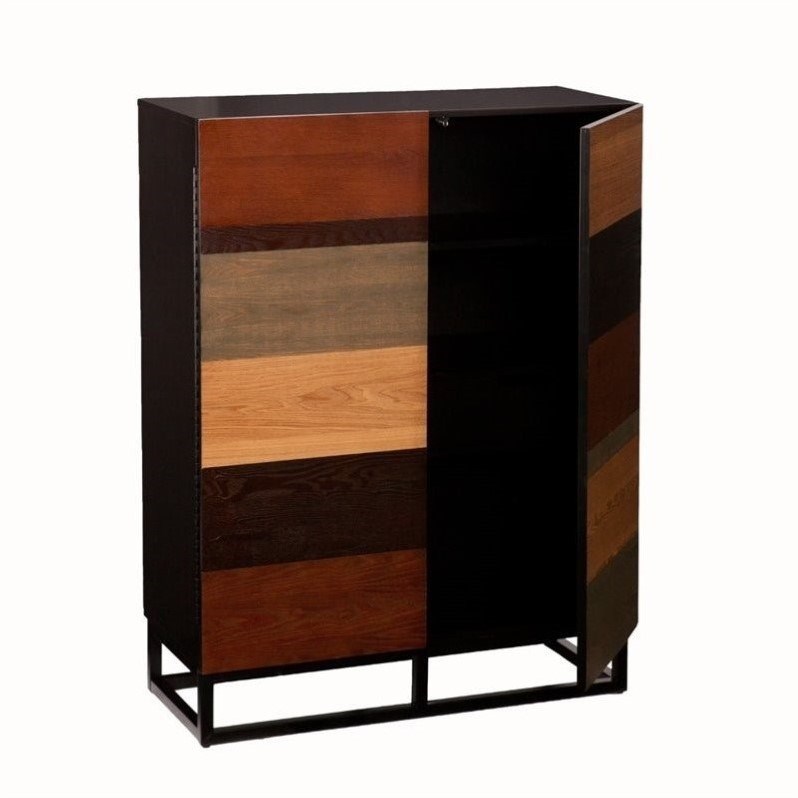 SEI Furniture Harvey Bar in MultiTonal Wood and Black Homesquare