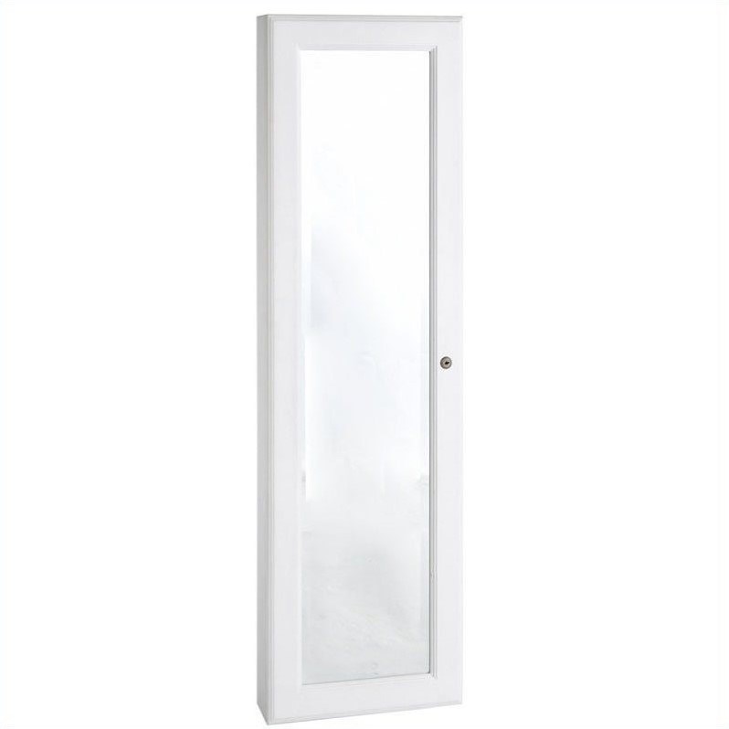 SEI Furniture Sophia WallMount Jewelry Mirror in Frosty White Homesquare