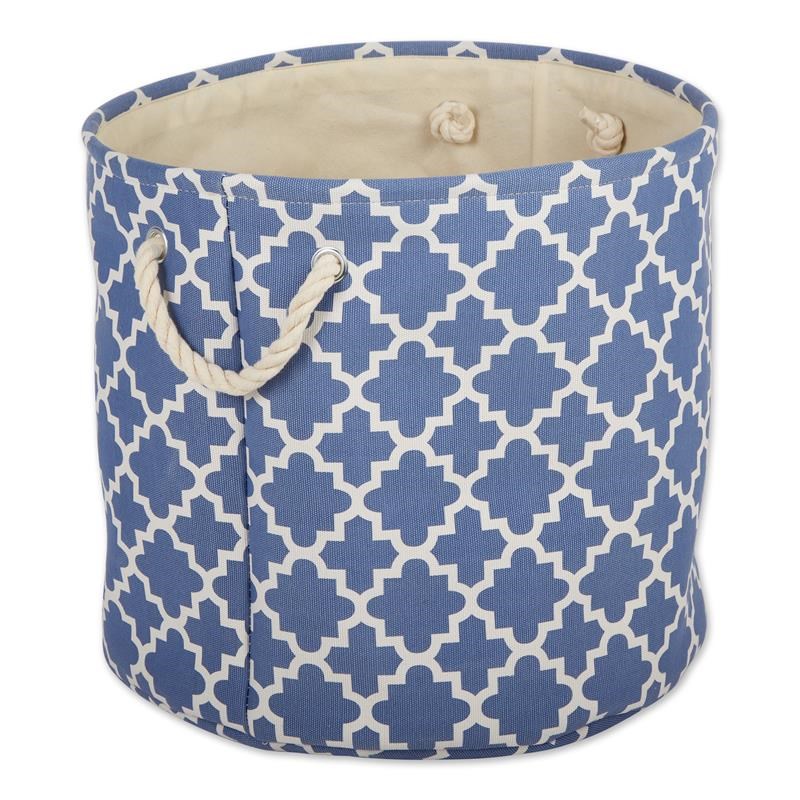 DII Polyester Bin Lattice French Blue Round Large