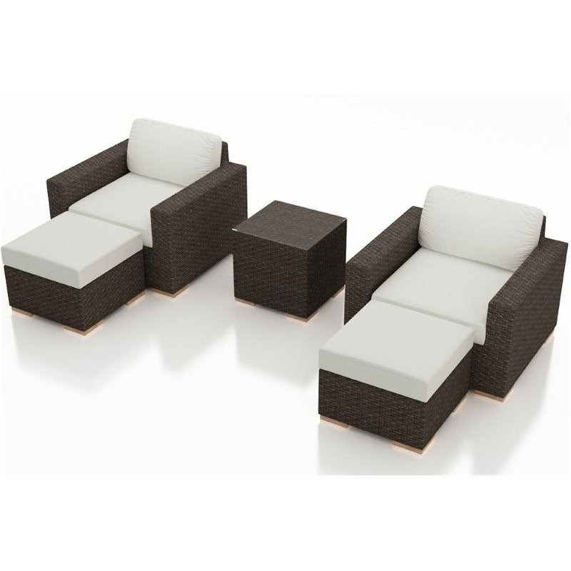 Harmonia Living Arden 5 Piece Patio Lounge Set in Canvas Natural