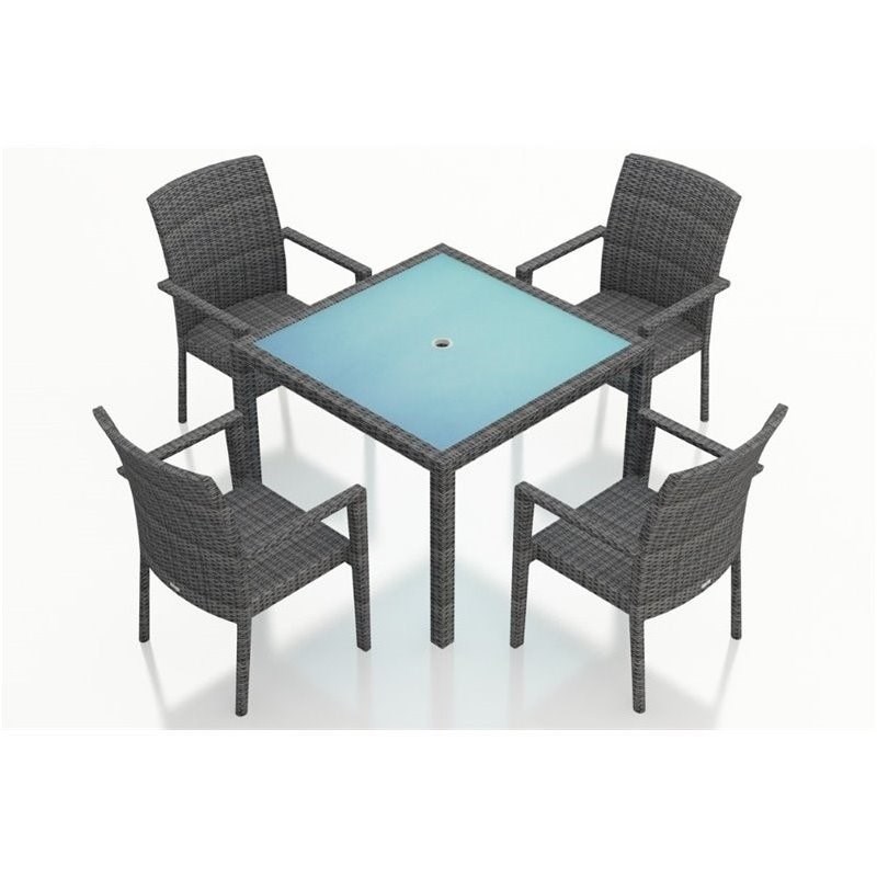 Harmonia Living District 5 Piece Square Patio Dining Set in Slate