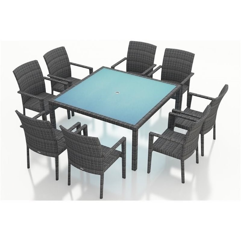 Harmonia Living District 9 Piece Square Patio Dining Set in Slate