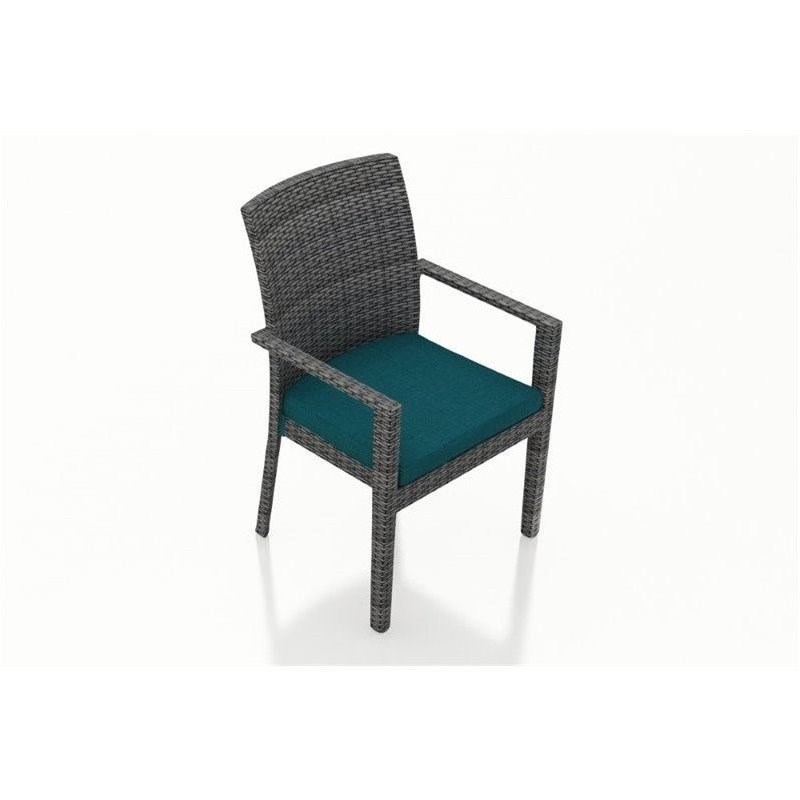 Harmonia Living District Patio Dining Arm Chair in Peacock