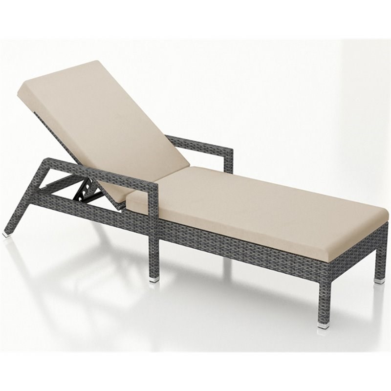 Harmonia Living District Patio Chaise Lounge in Canvas Flax