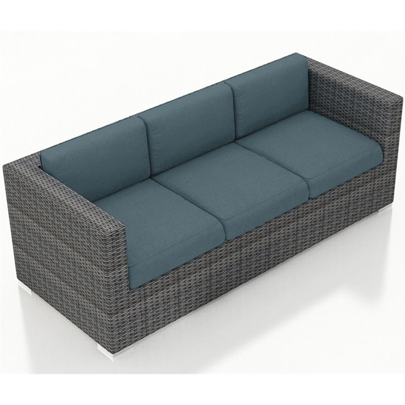 Harmonia Living District Patio Sofa in Cast Lagoon and Textured Slate
