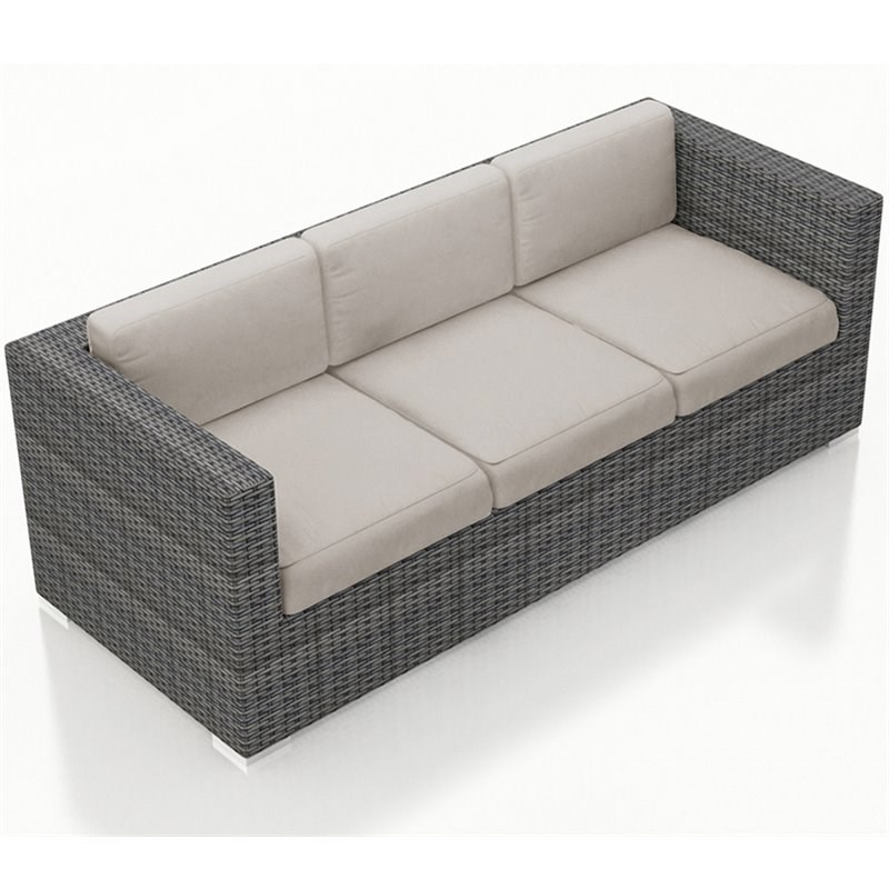 Harmonia Living District Patio Sofa in Cast Silver and Textured Slate