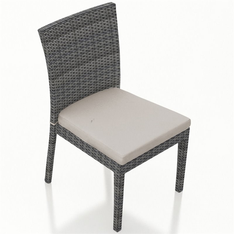Harmonia Living District Patio Dining Side Chair in Cast Silver