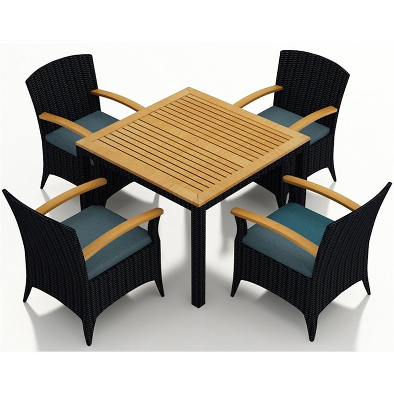 Harmonia Living Arbor 5 Piece Patio Dining Set in Cast Lagoon Homesquare