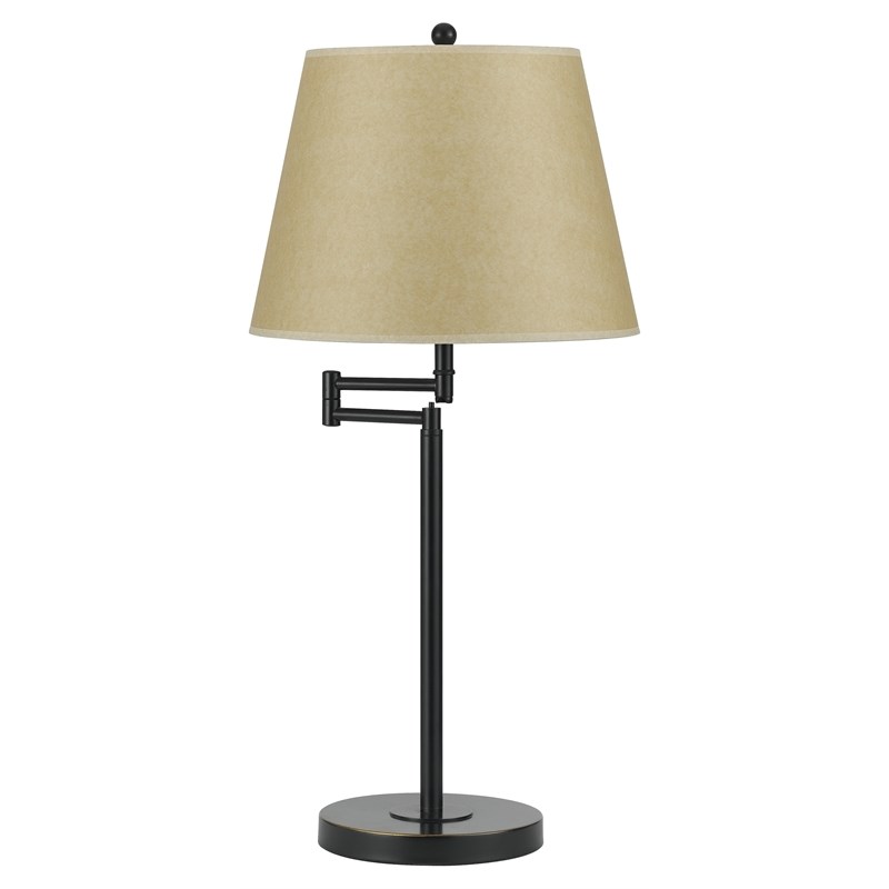 Cal Lighting Andros Transitional Metal Table Lamp with Swing Arm in Dark Bronze