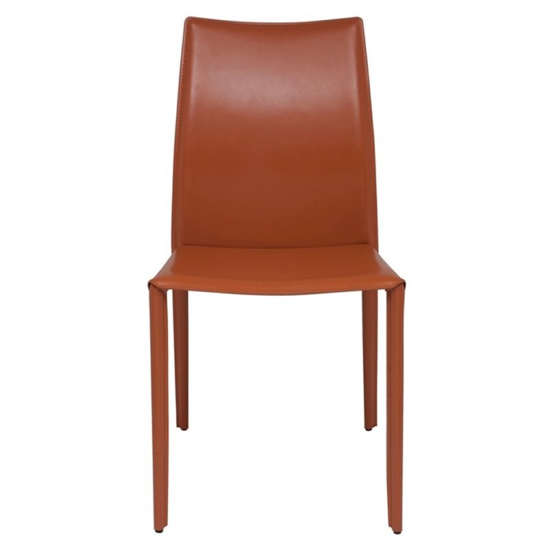 Nuevo Sienna Leather Dining Side Chair in Ochre