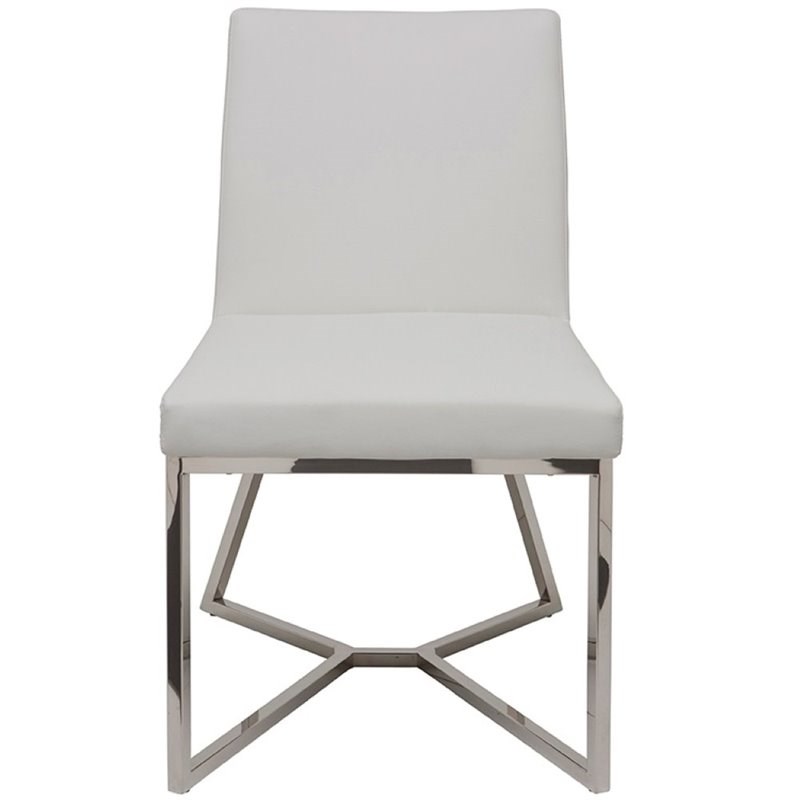 Nuevo Patrice Faux Leather Dining Side Chair in White Homesquare