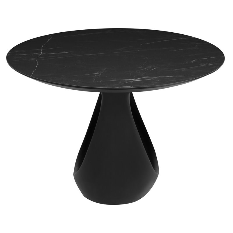 Nuevo Montana 92.8 Ceramic & Fiber Glass Polymer Dining Table in Matte Black