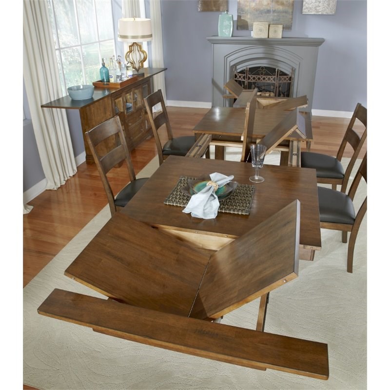 A-America Mariposa Extendable Butterfly Dining Table in Rustic Whiskey