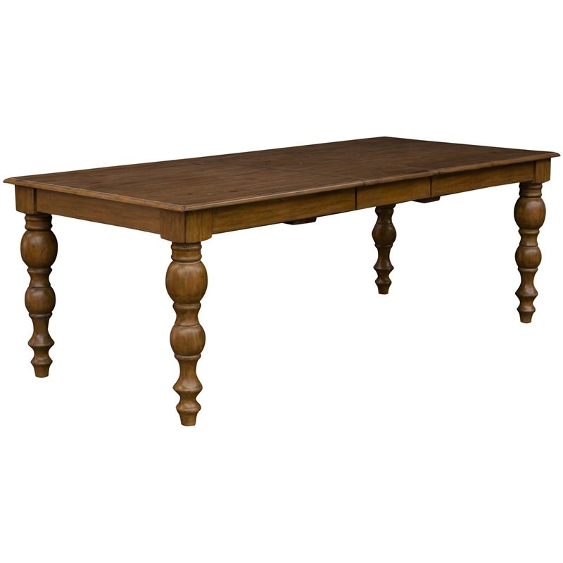 A-America Wellington Rustic Solid Wood Extendable Dining Table in Light Brown