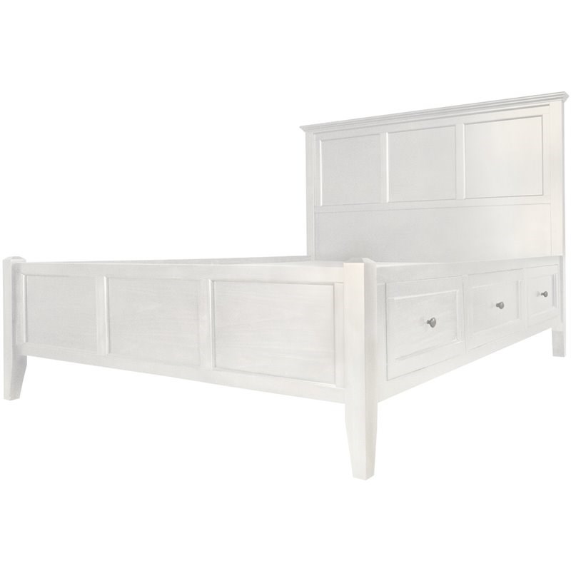 aamerica northlake coastal solid wood queen panel storage bed in white