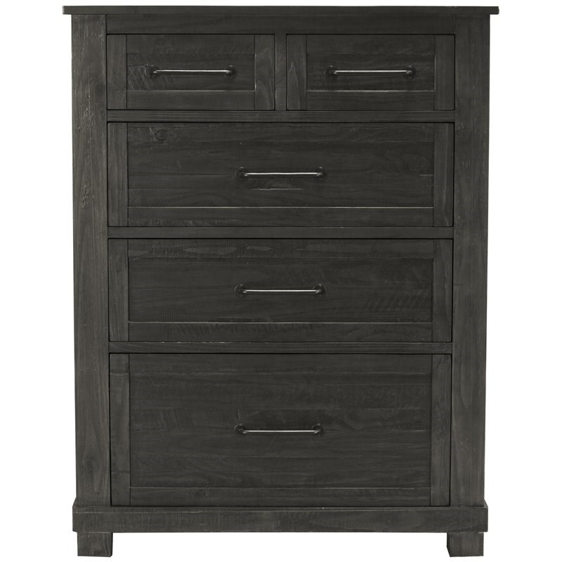 Drawer Rustic Solid Wood Tall Chest, Solid Wood Tall Black Dresser