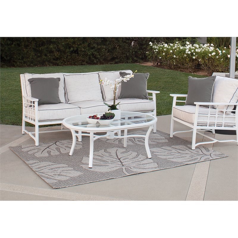 Simply Shade Modern Polypropylene Outdoor Rug in Maui Silver Homesquare
