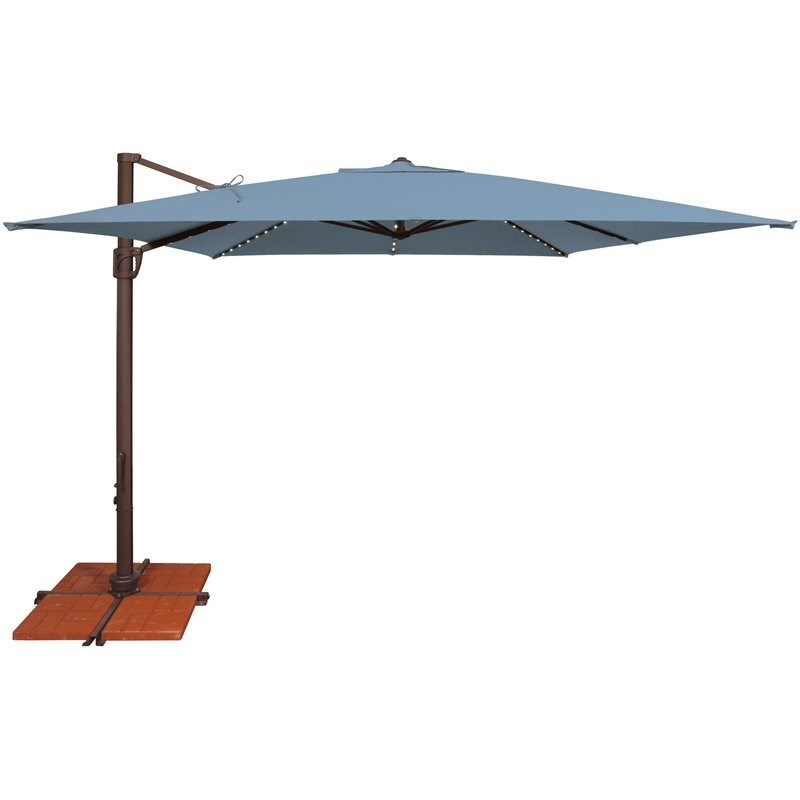 Simply Shade Bali Pro 10' Square Starlight Patio Umbrella With Cross Bar Stand