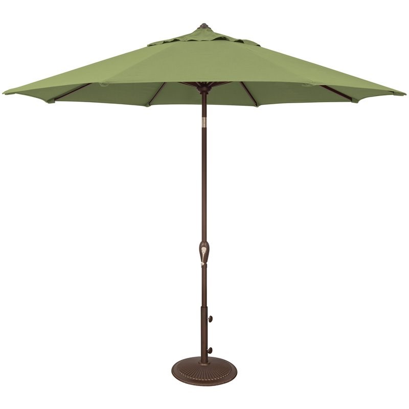 Simply Shade Aruba 9' Octagonal Auto Tilt Sunbrella Patio Umbrella in Ginkgo