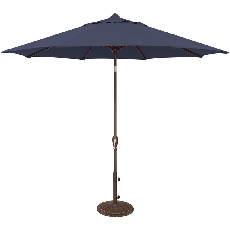 Simply Shade Aruba 9' Octagonal Auto Tilt Sunbrella Patio Umbrella in Navy