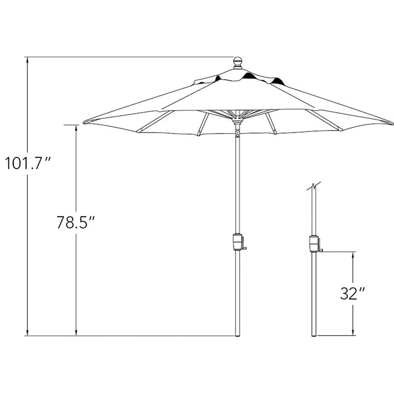 Simply Shade Catalina 9' Octagonal Push Button Tilt Patio Umbrella in Sunset