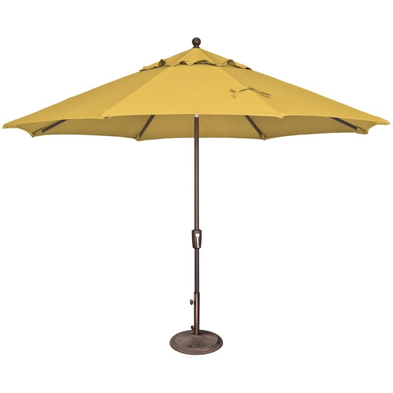 Simply Shade Catalina 11' Octagonal Push Button Tilt Patio Umbrella in Lemon