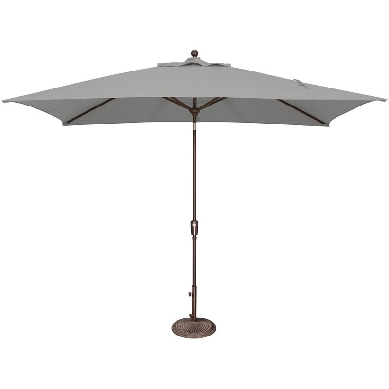 Simply Shade Catalina 6' x 10' Push Button Tilt Patio Umbrella in Cast Silver