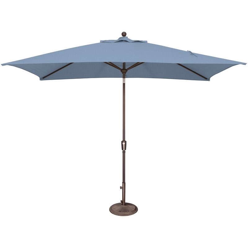 Simply Shade Catalina 6' x 10' Push Button Tilt Patio Umbrella in Cast Ocean