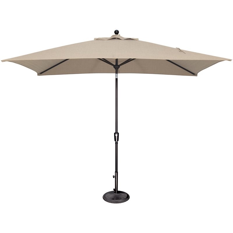Simply Shade Catalina 6' x 10' Push Button Tilt Patio Umbrella in Beige