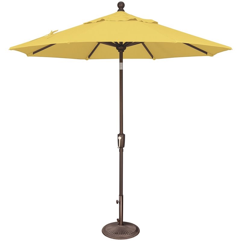 Simply Shade Catalina 7.5' Octagonal Push Button Tilt Patio Umbrella in Lemon