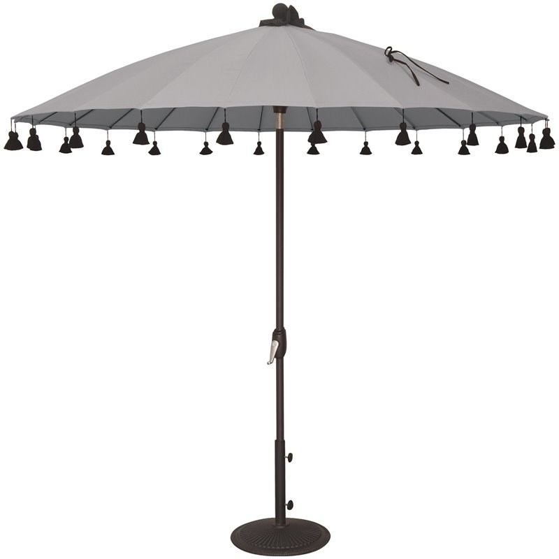 Simply Shade Isabela 8.5' Round Auto Tilt Sunbrella Patio Umbrella in Silver