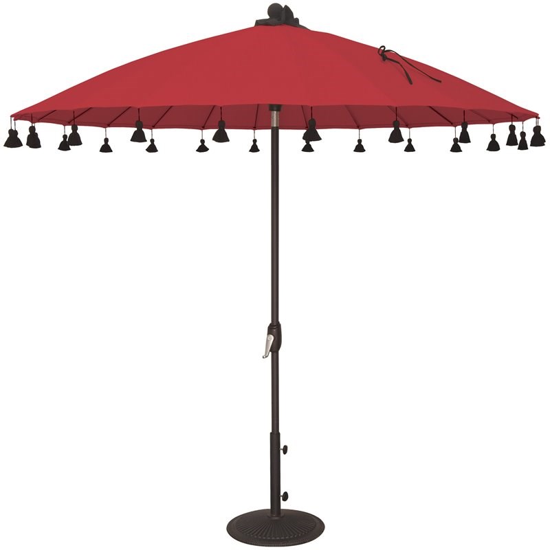Simply Shade Isabela 8.5' Round Auto Tilt Sunbrella Patio Umbrella in Jockey Red