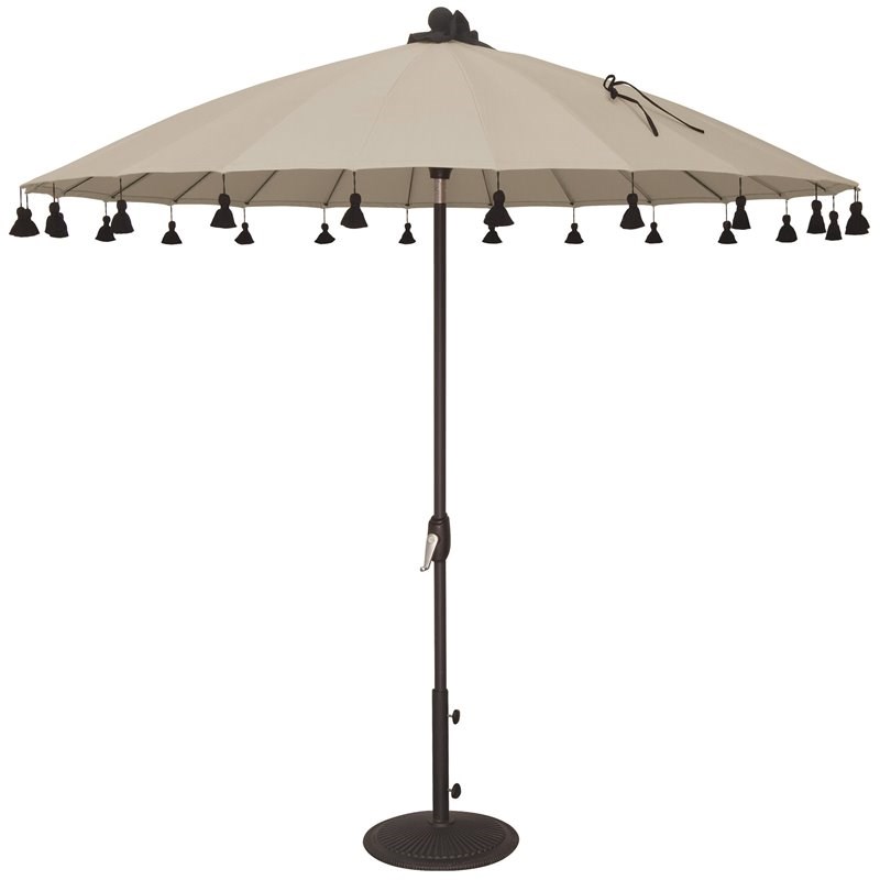 Simply Shade Isabela 8.5' Round Auto Tilt Sunbrella Patio Umbrella in Beige