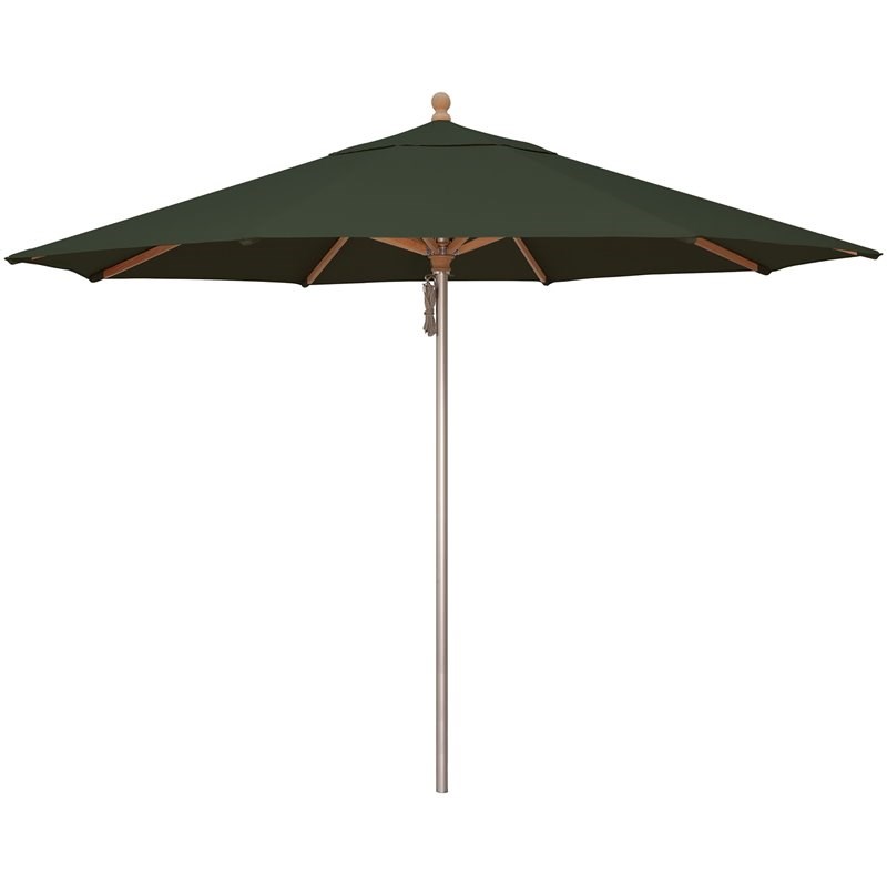 Simply Shade Ibiza 11' Octogonal Solefin Patio Umbrella in Forest Green