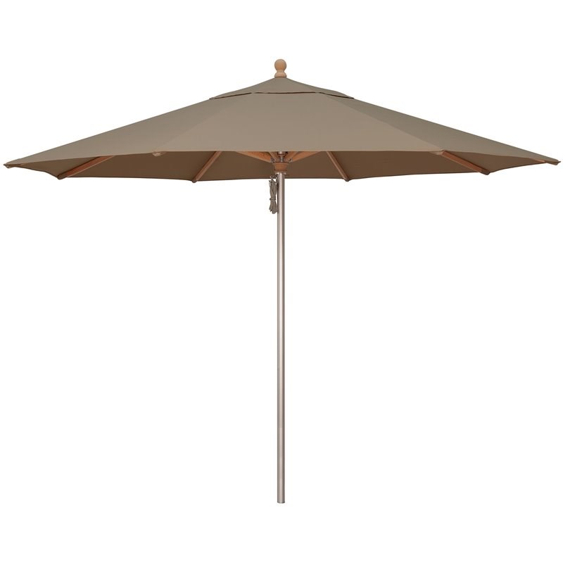 Simply Shade Ibiza 11' Octogonal Solefin Patio Umbrella in Taupe