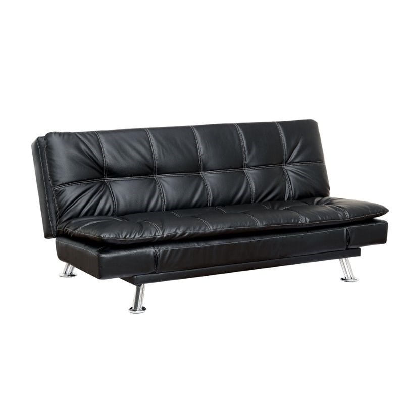 Furniture Of America Halston Tufted, White Faux Leather Sleeper Sofa