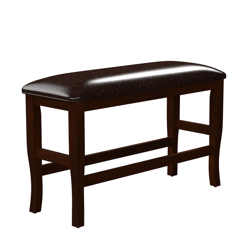 Furniture of America Arriane Faux Leather Counter Height Bench in