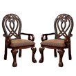 Furniture of America Madison Wood Padded Arm Chair in Cherry (Set of 2)
