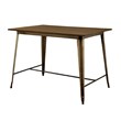 Furniture of America Mayfield Metal Counter Height Dining Table in Natural Elm