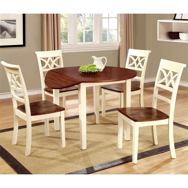 Furniture of America Maxey Wood Dining Chair in Vintage White (Set of 2)