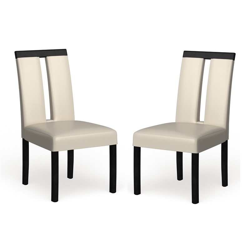 Furniture of America Jalen Faux Leather Dining Chair in White (Set of 2)