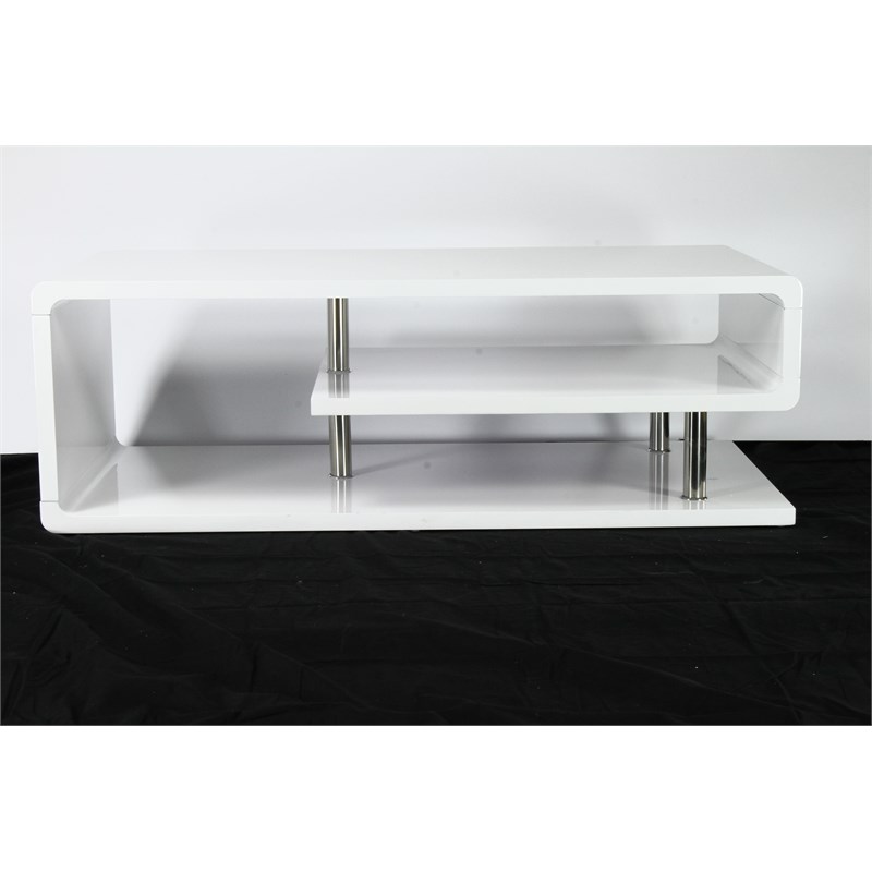 Furniture of America Lazer Geometric Wood Coffee Table in Glossy White