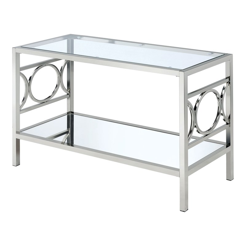 Furniture of America Beller Contemporary Metal 1-Shelf Console Table in Chrome