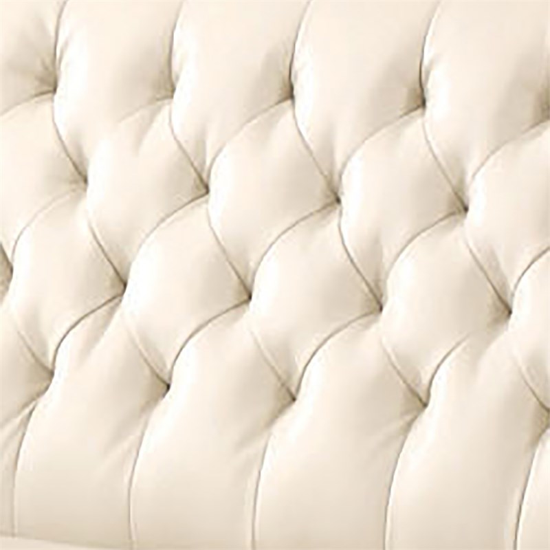 Furniture of America Mayfield Contemporary Faux Leather Tufted Sofa in White
